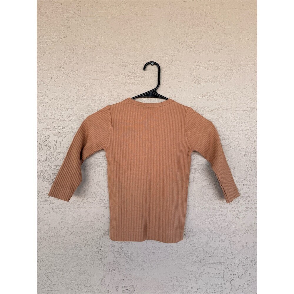 Jamie Kay Girls Long Sleeve Crew Neck Ribbed Knit Top Brown Size 4Y - Picture 5 of 5